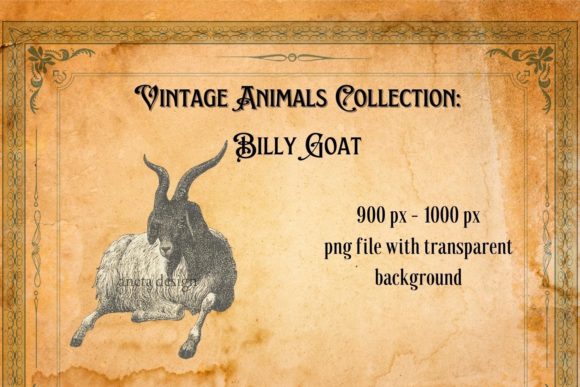 Charming Vintage Billy Goat Illustration for Creative Projects