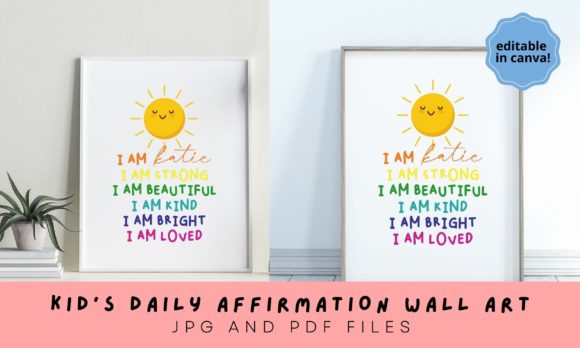 Empowering Young Minds with Daily Affirmation Wallart