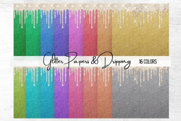 Glitter Papers with Dripping: A Must-Have for Designers