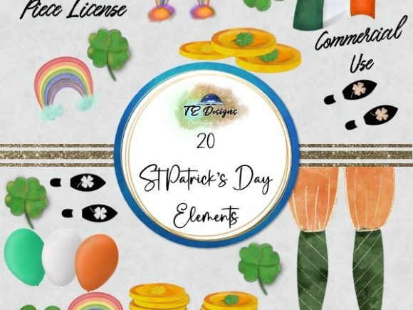 St Patrick's Day Elements Clipart: Your Irish Design Toolkit